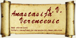 Anastasija Verenčević vizit kartica
